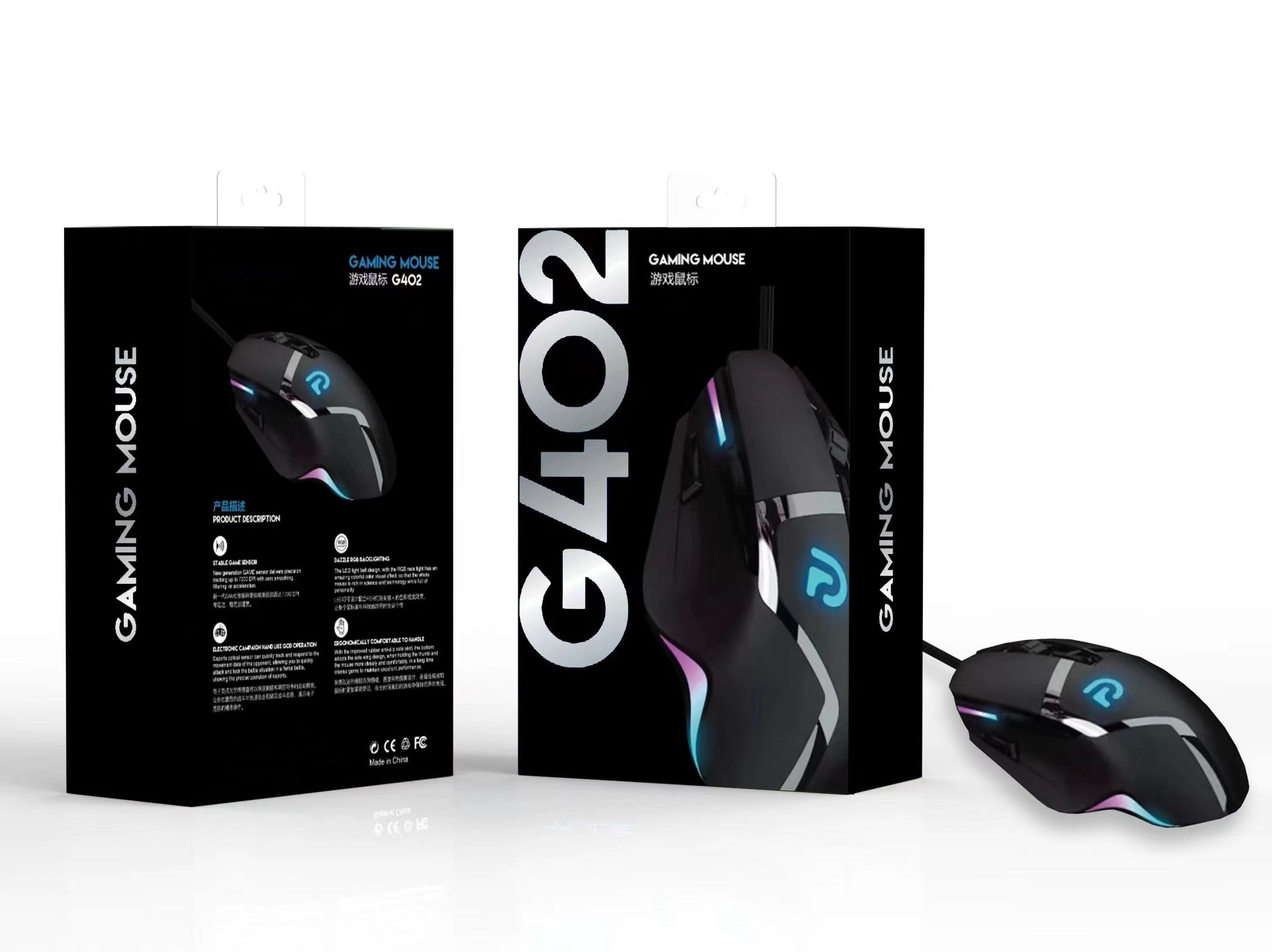 TRİO G402 Gaming Mouse – 7200 DPI, RGB Aydınlatmalı, 6 Tuşlu, Kablolu Oyuncu Mouse